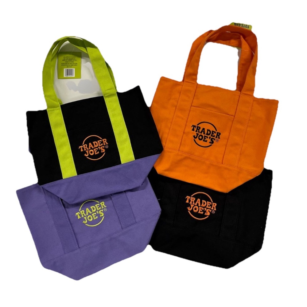 Trader Joes Mini Tote Bags - Halloween Trick Or Treat - Set Of 4